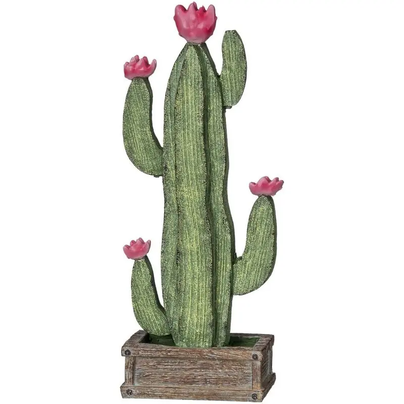 Tabletop Cactus with Pink Blooms