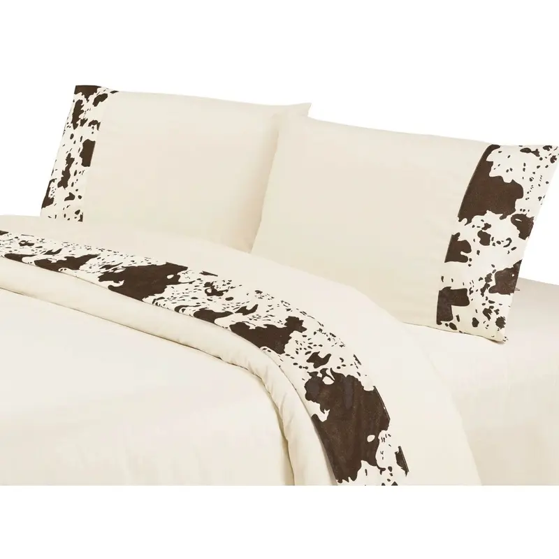 Cowhide 4 Piece Sheet Set, 100% Cotton 350 Thread Count