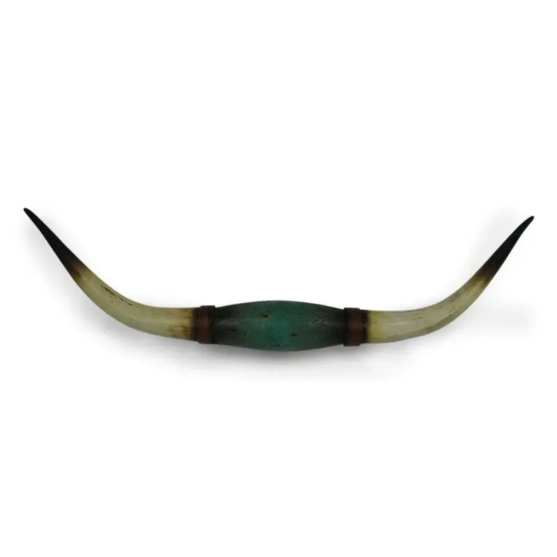 Distressed Teal Longhorn Southwestern Wall Decor