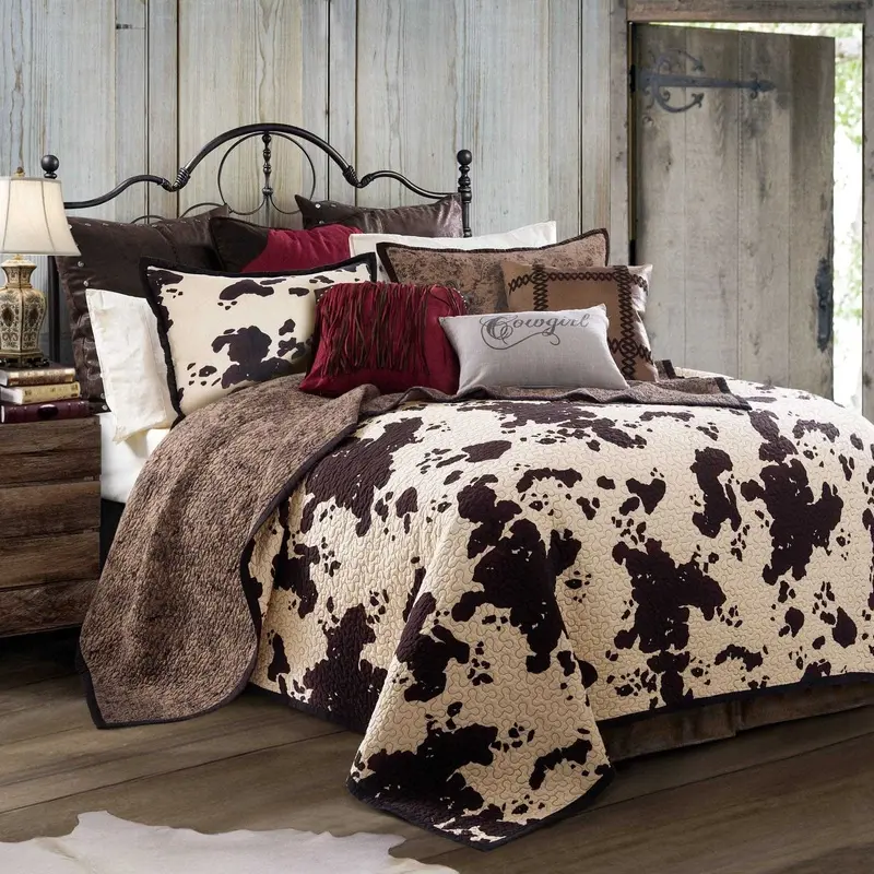 Elsa Cowhide Reversible 3 Piece Quilt Set