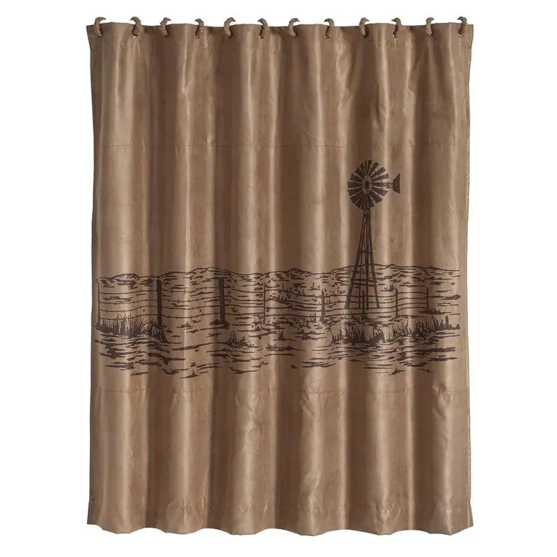 Jasper Embroidered Landscape Shower Curtain