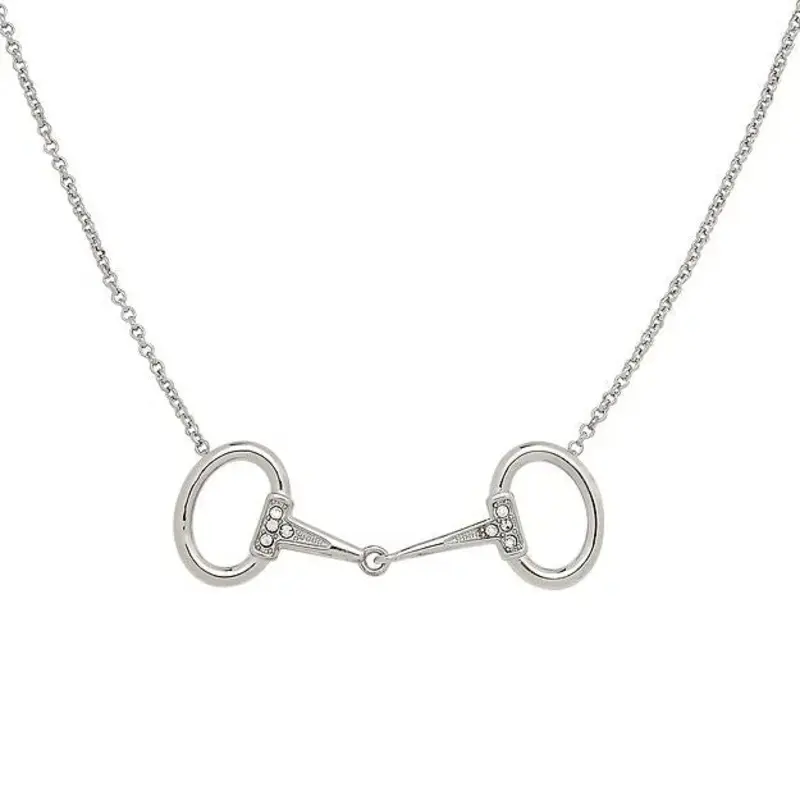 Rhodium Horse Snaffle Bit Necklace