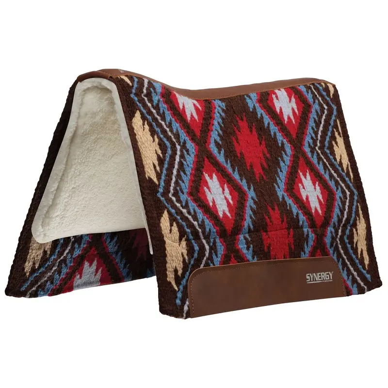 Synergy Contoured Performance Saddle Pad, Merino Fleece Lined, 33"x38", Firestorm