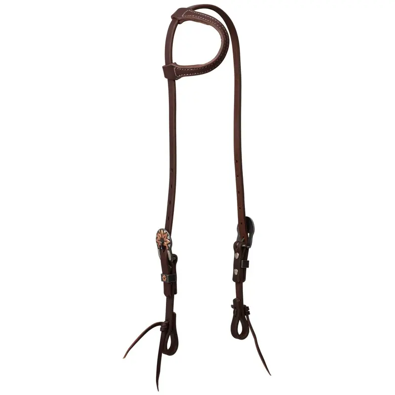 Weaver Working Tack Copper Flower Sliding Ear Headstall