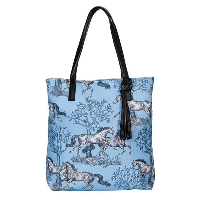 "Lila" Blue Toile Tote
