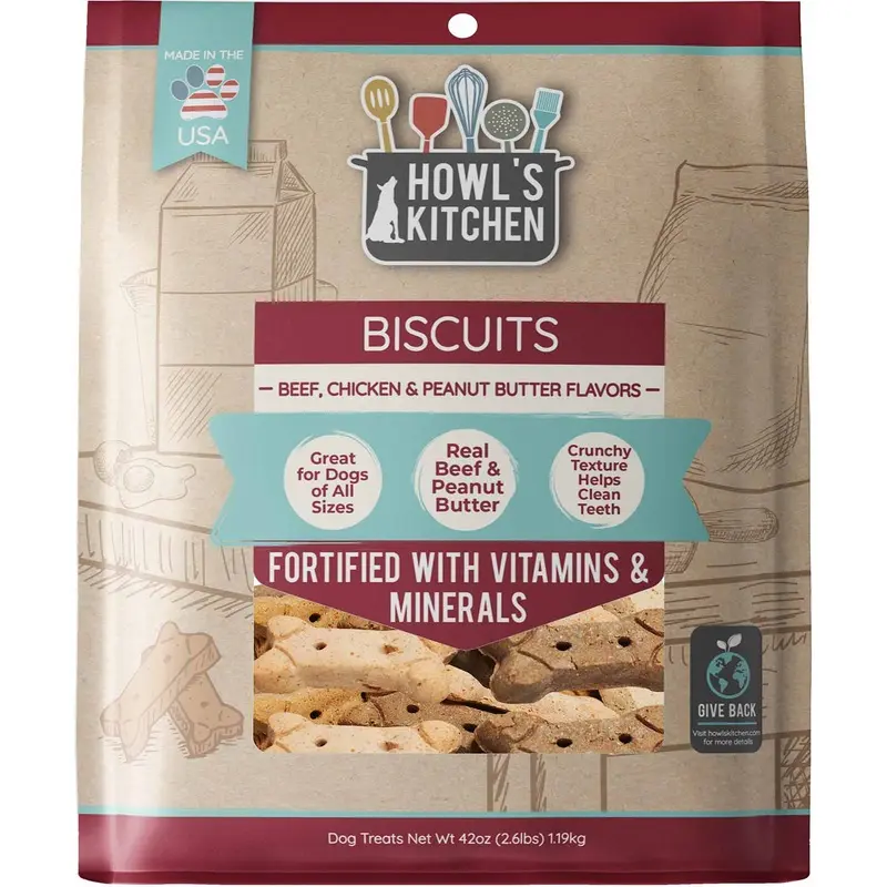 Howl's Kitchen Beef, Chicken and Peanut Butter Biscuits, 2.6 lbs