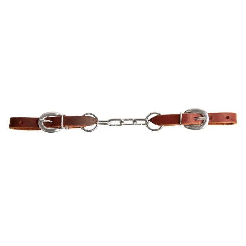 Jeffers Poplar Head Premium Single Chain Latigo Leather Curb Chain
