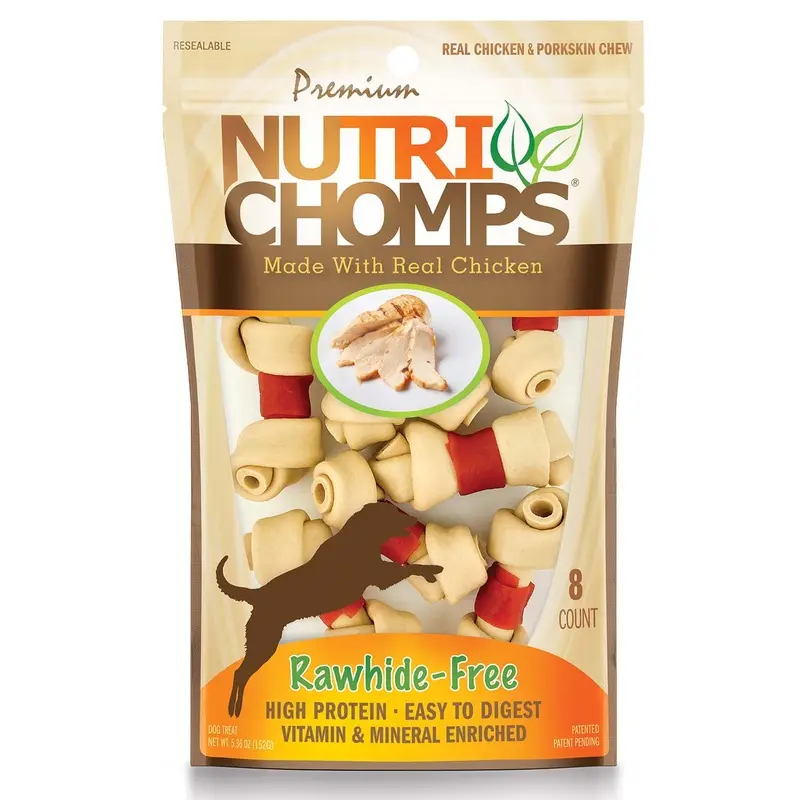 NutriChomps Chicken Mini Knot with Flavor Wrap, 8 ct