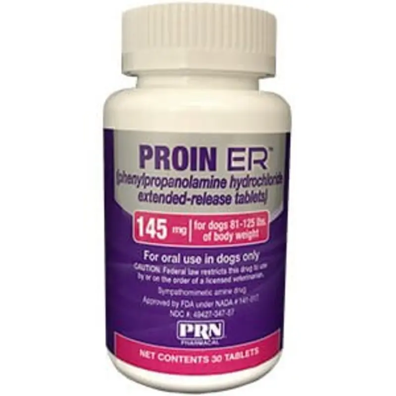 Rx Proin ER (phenylpropanolamine hydrochloride) Extended-Release Tablets for Dogs