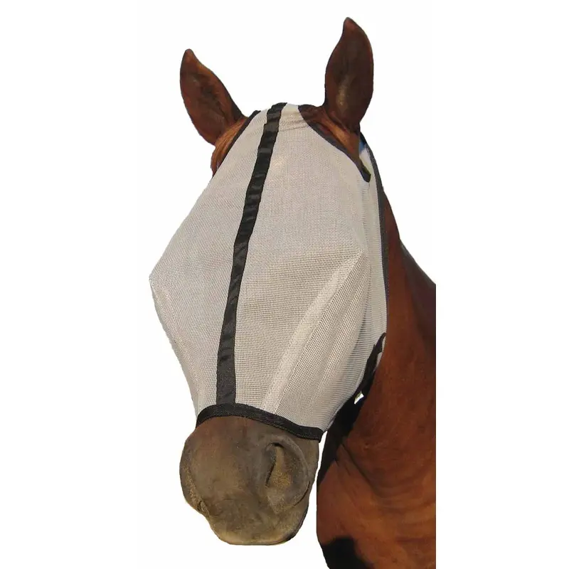 Horse Sense Extended Nose Fly Mask, Grey/Black