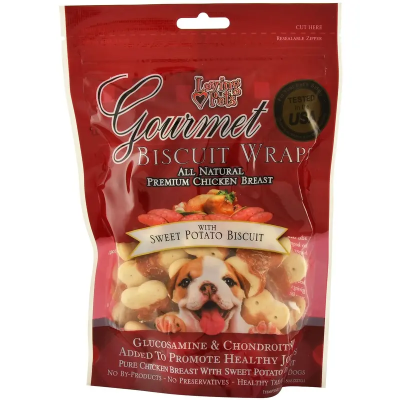 Gourmet Chicken Wraps, Sweet Potato Biscuit Dog Treats