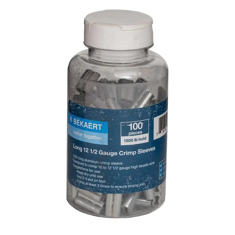 Bekaert Long 12 1/2 Gauge Crimp Sleeves, 100 ct