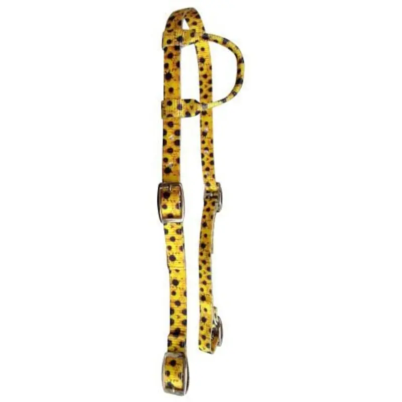 Showman Nylon One Ear Patterned Horse Headstall w/ Nickel Plated Buckles