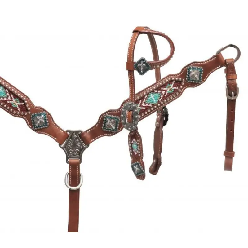 Showman Pony Beaded Headstall and Breast Collar