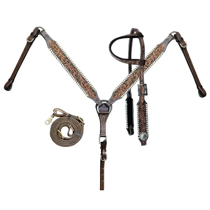 Showman Tooled Tack Set, Full size