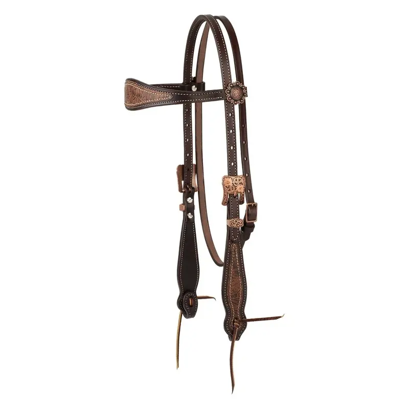 Weaver Western Floral Leather Browband Headstall for Horses