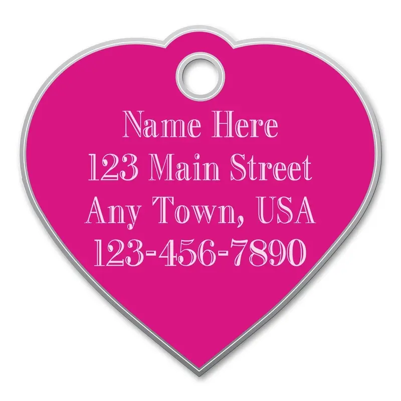 Jeffers Custom Personalized Engraved Heart Shaped ID Tags for Dogs & Cats