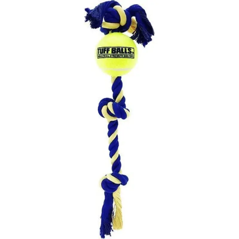 Twisted Chews, Medium Three Knot Cotton Rope w/Tuff Ball