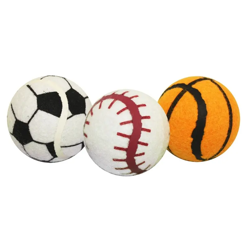 3-pk Tennis Sports Balls, 2.5", Assorted