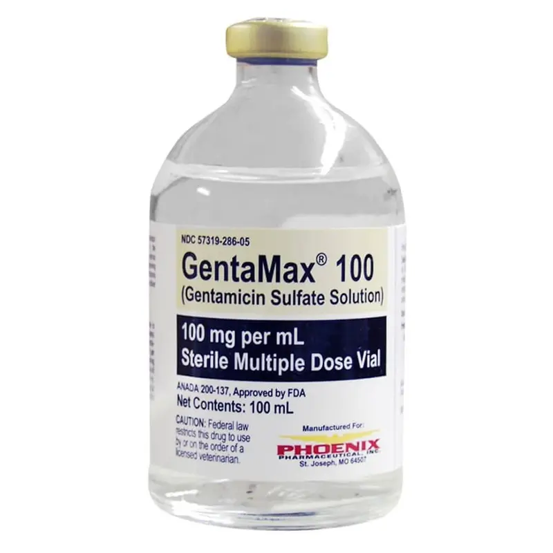Rx GentaMax (gentamicin sulfate solution) 100 mg/mL Injection for Horses