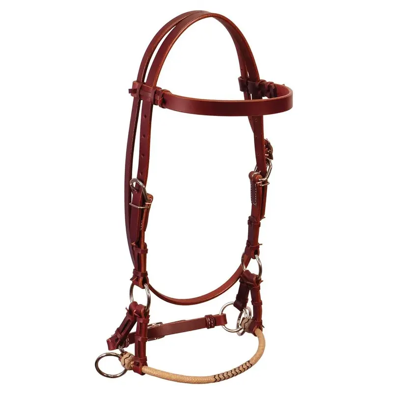 Buffalo Leather Fully Adjustable Rawhide Side Pull Headstall