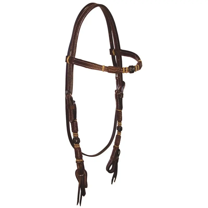 Buffalo Leather Tres Rawhide Browband Headstall