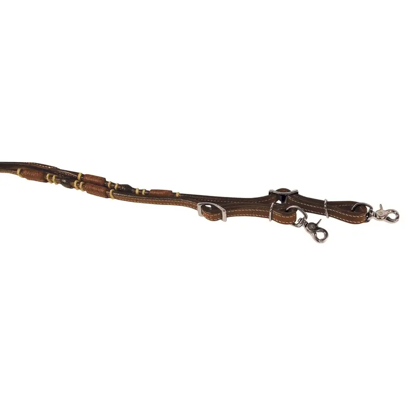 Buffalo Leather Tres Rawhide Roping Rein, 7 ft