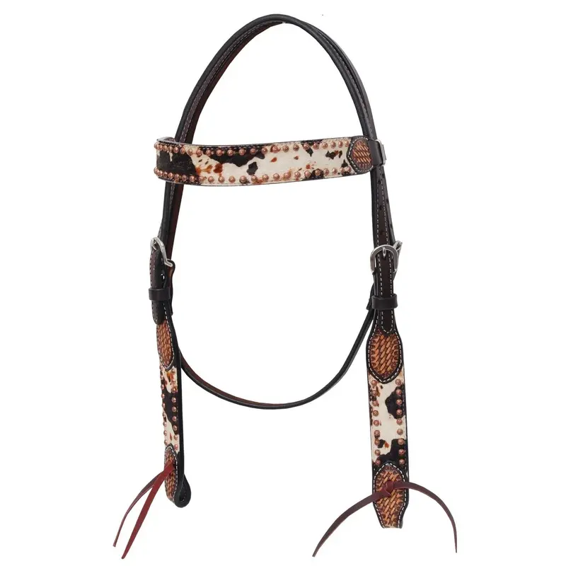 Rafter T Peppered Hide Browband Headstall
