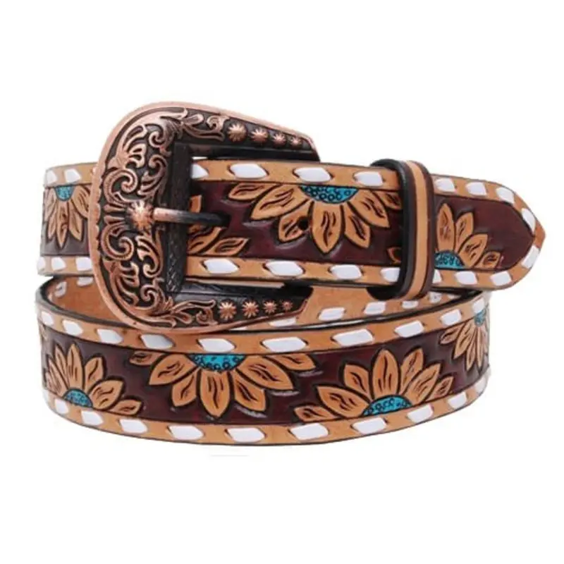 Rafter T Turquoise Sunflower Ladies' Belt