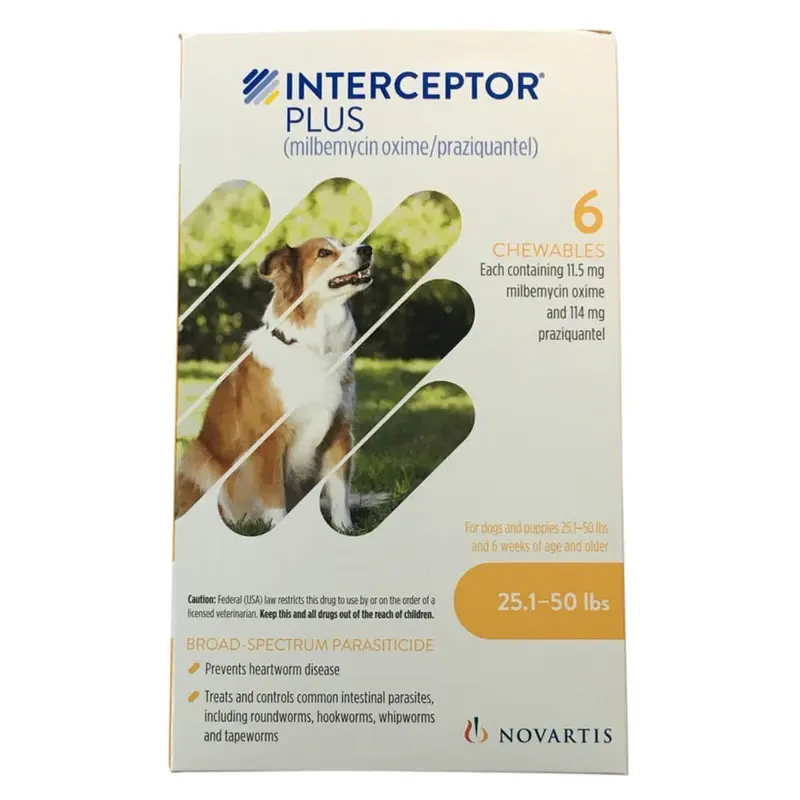 Rx Interceptor Plus Chewable Tablets for Dogs