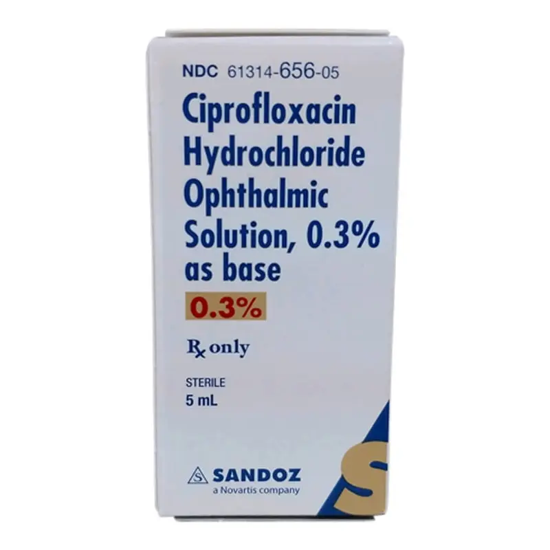 Rx Ciprofloxacin HCl Opth Solution 0.3% x 5 ml