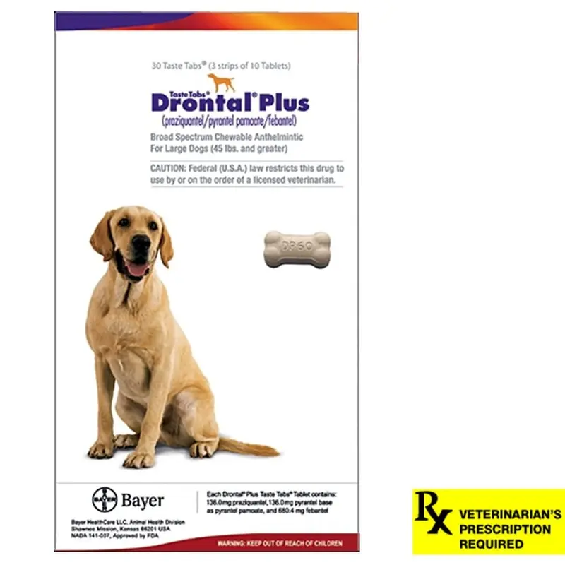 Rx Drontal Plus Taste Tablets Chewable Anthelmintic for Puppies & Small Dogs