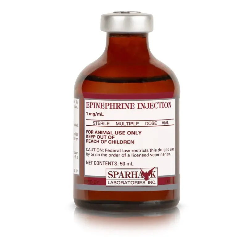 Rx Epinephrine Injection 1:1000, 50ml for Horses & Livestock
