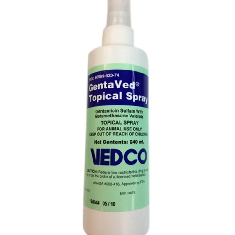 Rx GentaVed (gentamicin sulfate with betamethasone valerate) Topical Spray for Dogs