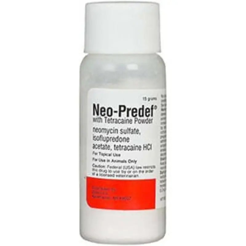 Rx Neo-Predef with Tetracaine Topical Powder for Horses, Dogs, & Cats, 15 gram
