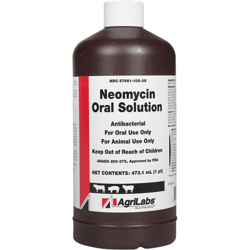 Rx Neomycin (Generic) Oral Solution for Livestock, 473 mL