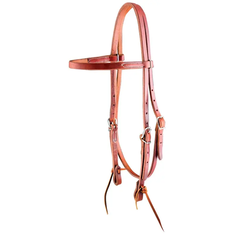 Jeffers "Dr. J" Harness Leather Amish Browband Headstall with Stainless Steel Hardware