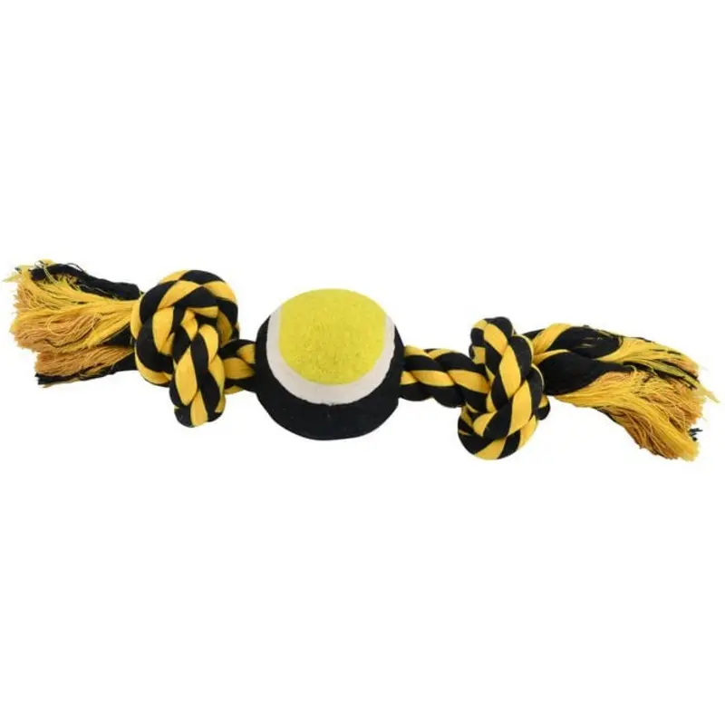 Nuts for Knots 2 Knot Rope with Tennis Ball Dog Toy, Assorted, 10"