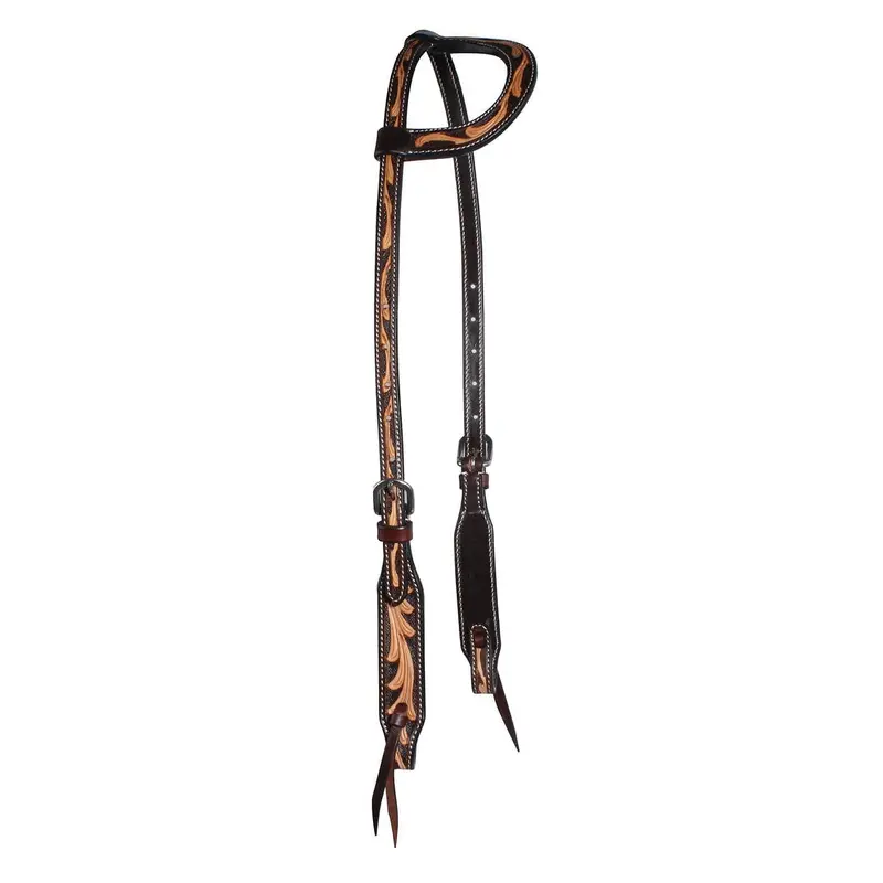 Professional's Choice Floral One Ear Headstall, Brown