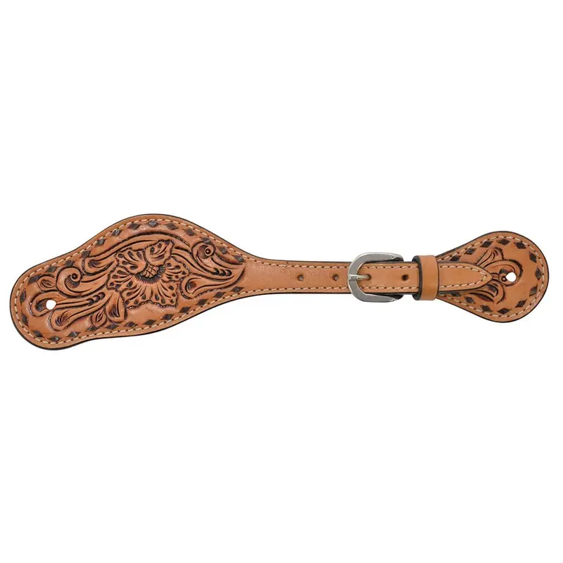 Circle Y Ladies' Floral with Buckstitch Spur Straps