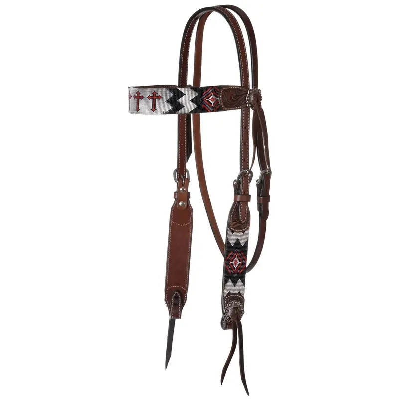 Circle Y Infinity Beaded Cross Headstall