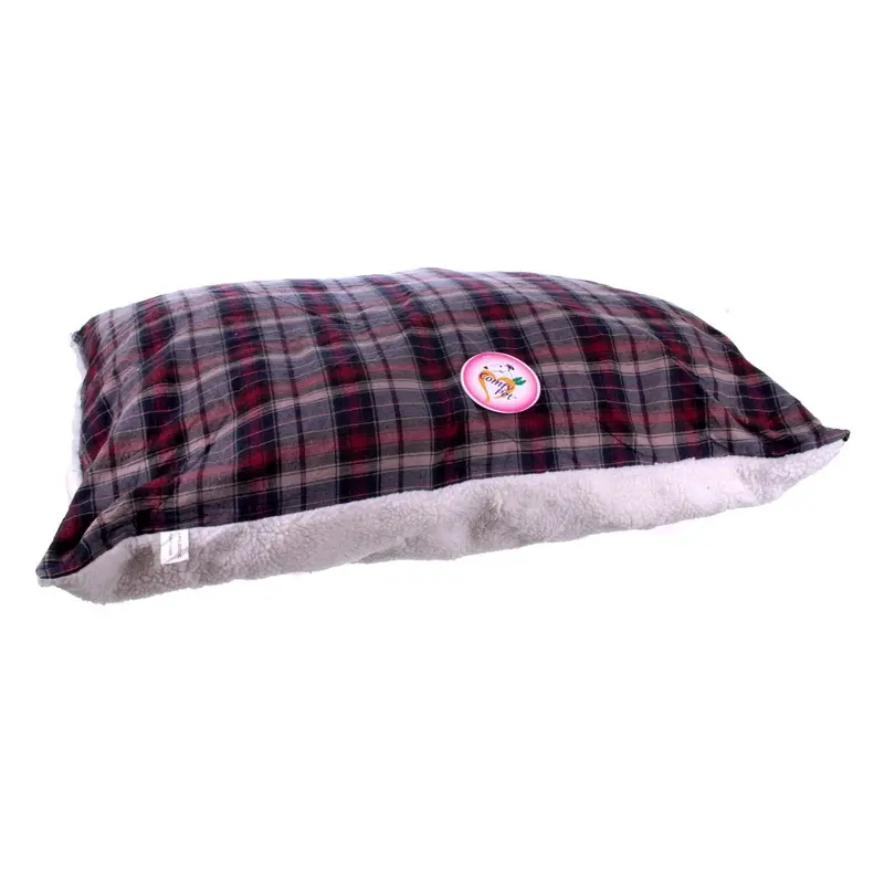 Flannel Sherpa Bed, Burgundy Plaid