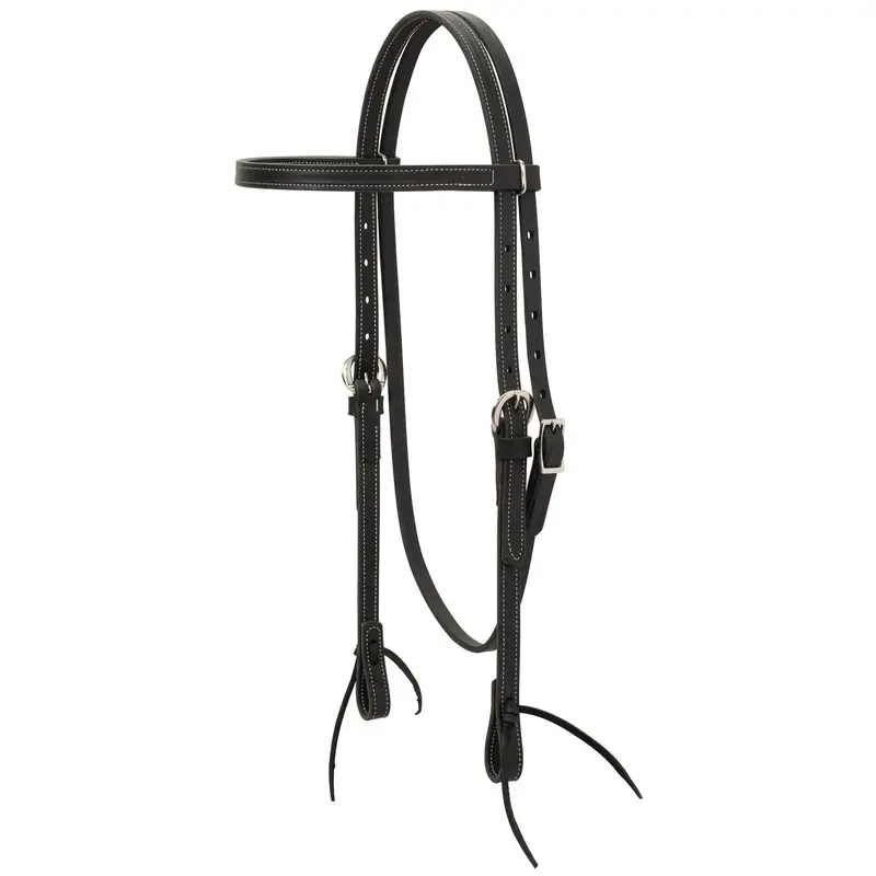 Black Latigo Leather Browband Headstall