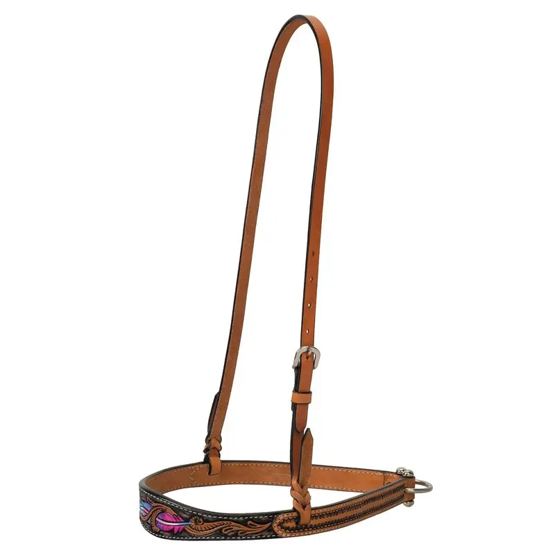 Turquoise Cross Twisted Feather Noseband