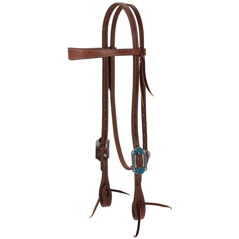 Weaver ProTack Turquoise Flower Browband Headstall
