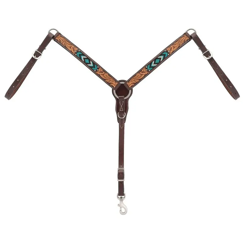 Weaver Turquoise Cross Two Toned Pony Breast Collar