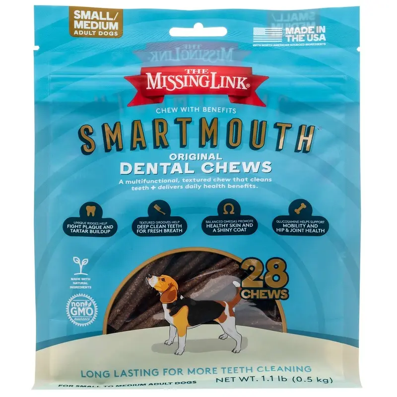Smartmouth 7-in-1 Dental Chews for Dogs, S/M, 28 ct