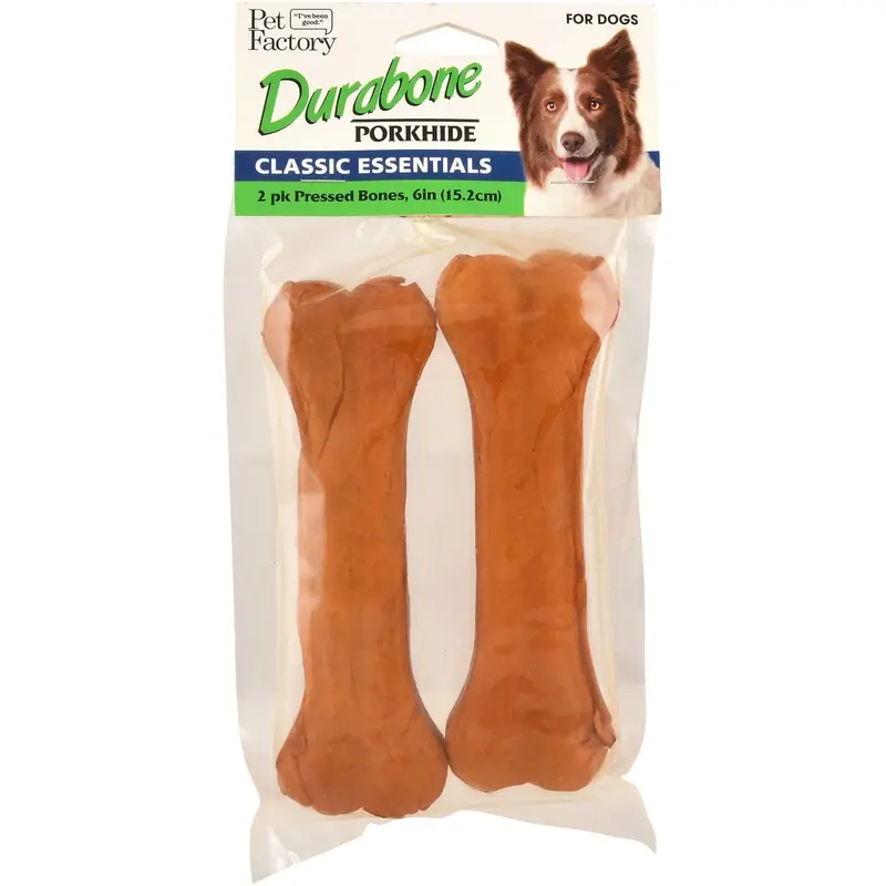 Classic Essentials Pressed Porkhide Durabone Chews, 2 pk