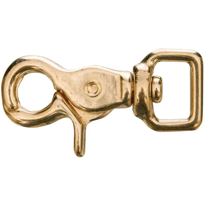 Jeffers Brass Trigger Snap with Square Swivel Eye