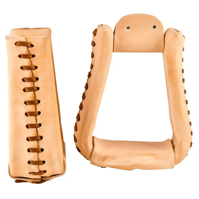 Deep Roper Stirrups, Leather, Pair